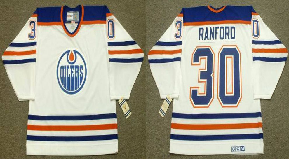 2019 Men Edmonton Oilers #30 Ranford White CCM NHL jerseys